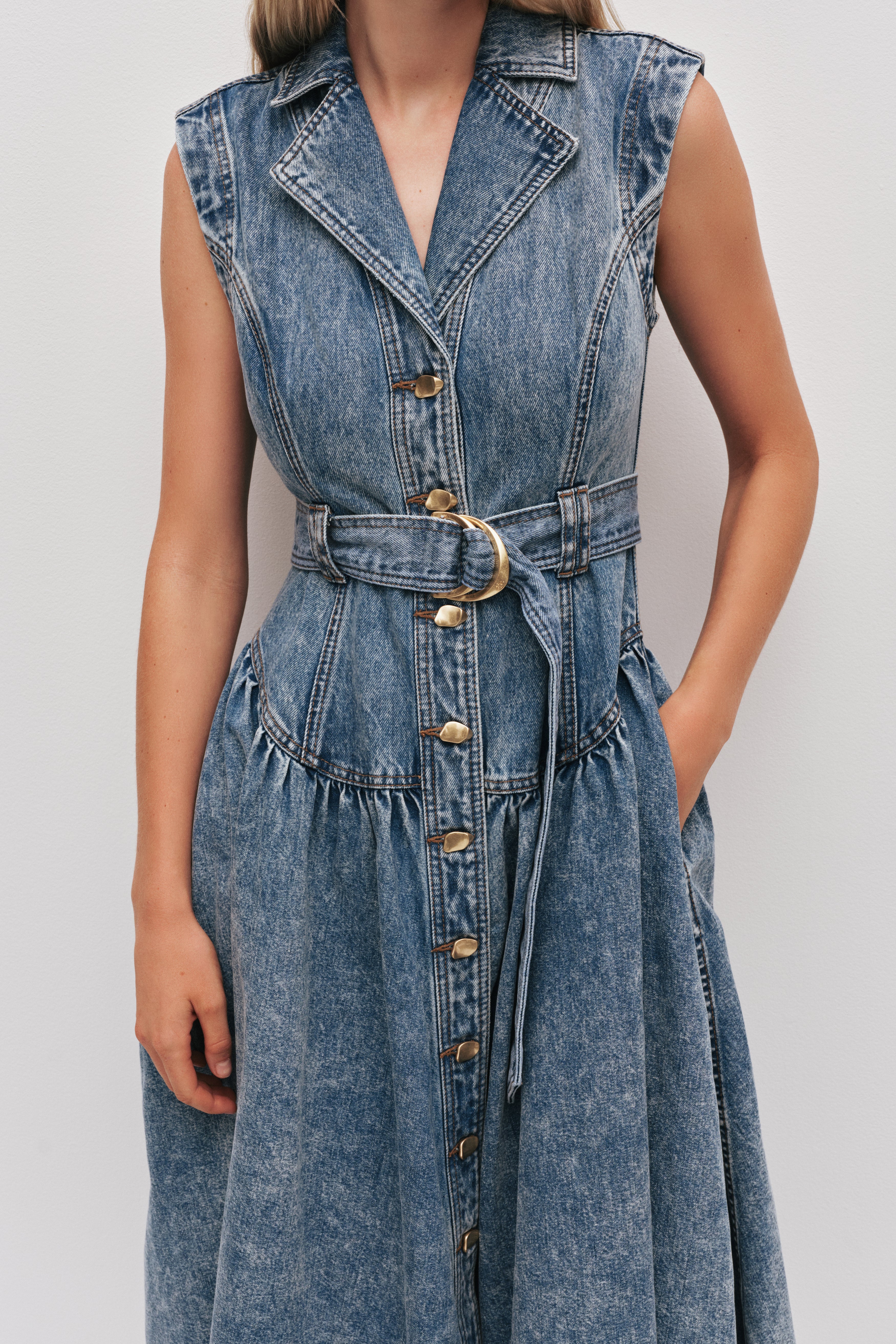 Angelina Belted Midi Dress - Image 3