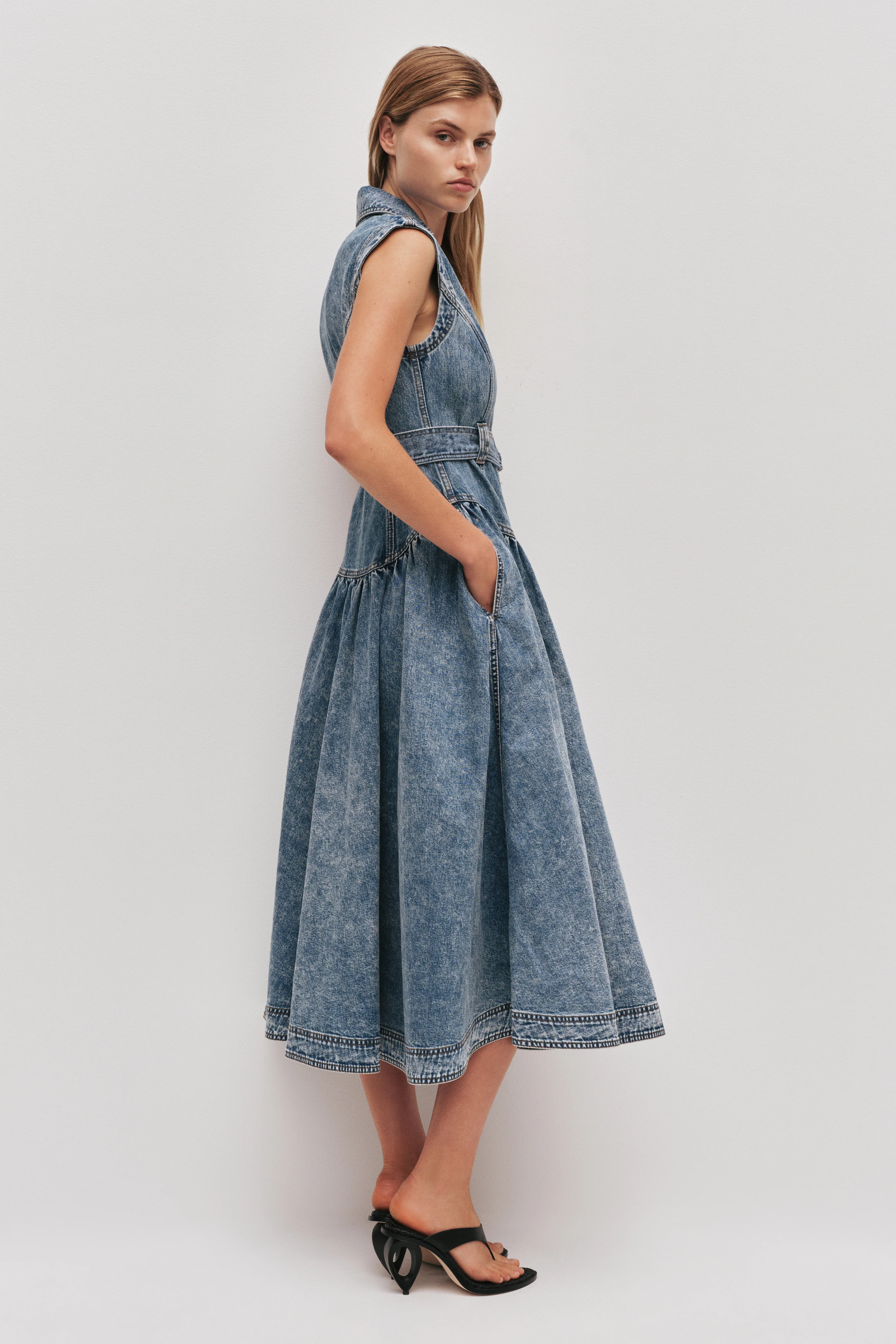 Angelina Belted Midi Dress - Image 4