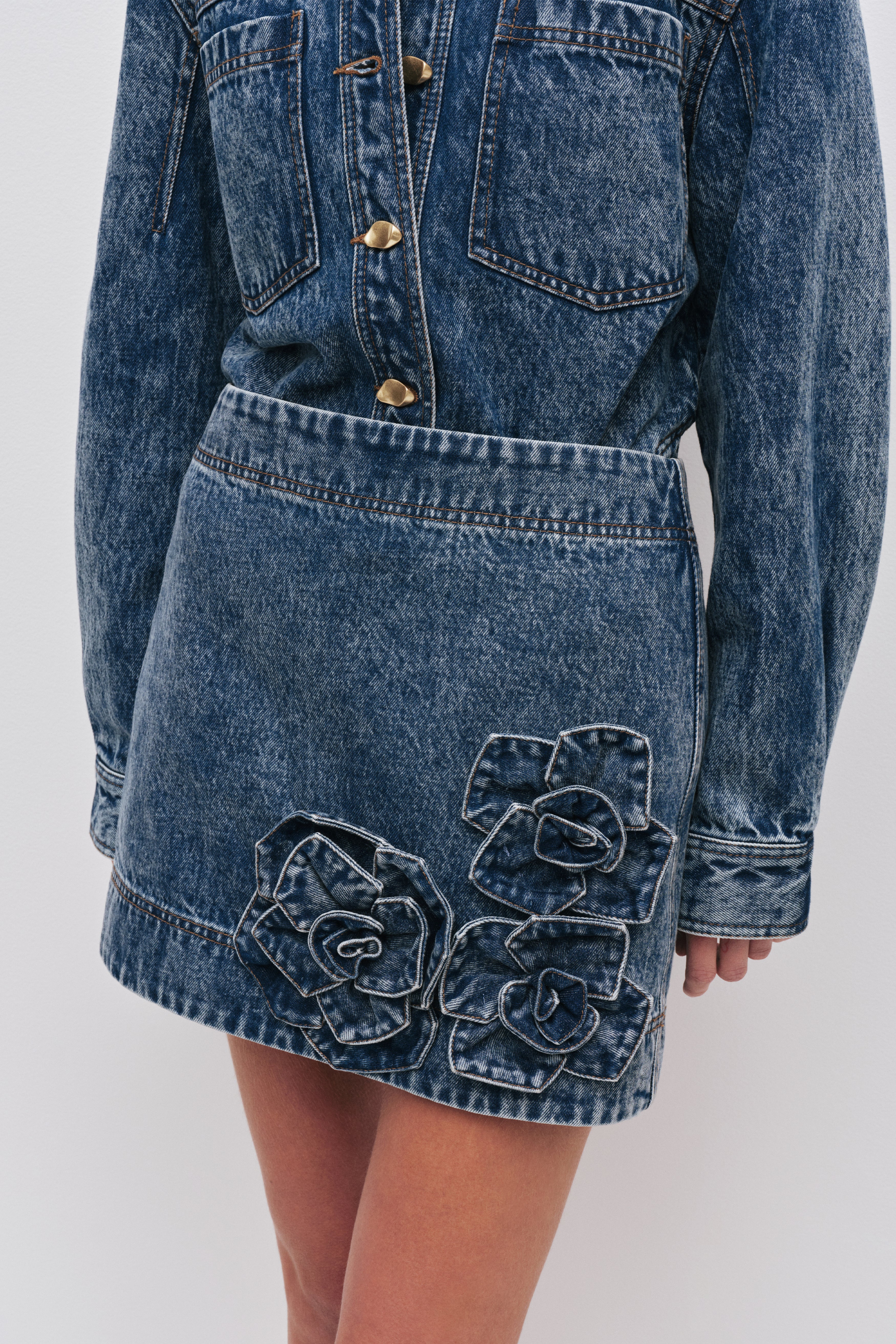 Angelina Denim Mini Skirt - Image 4