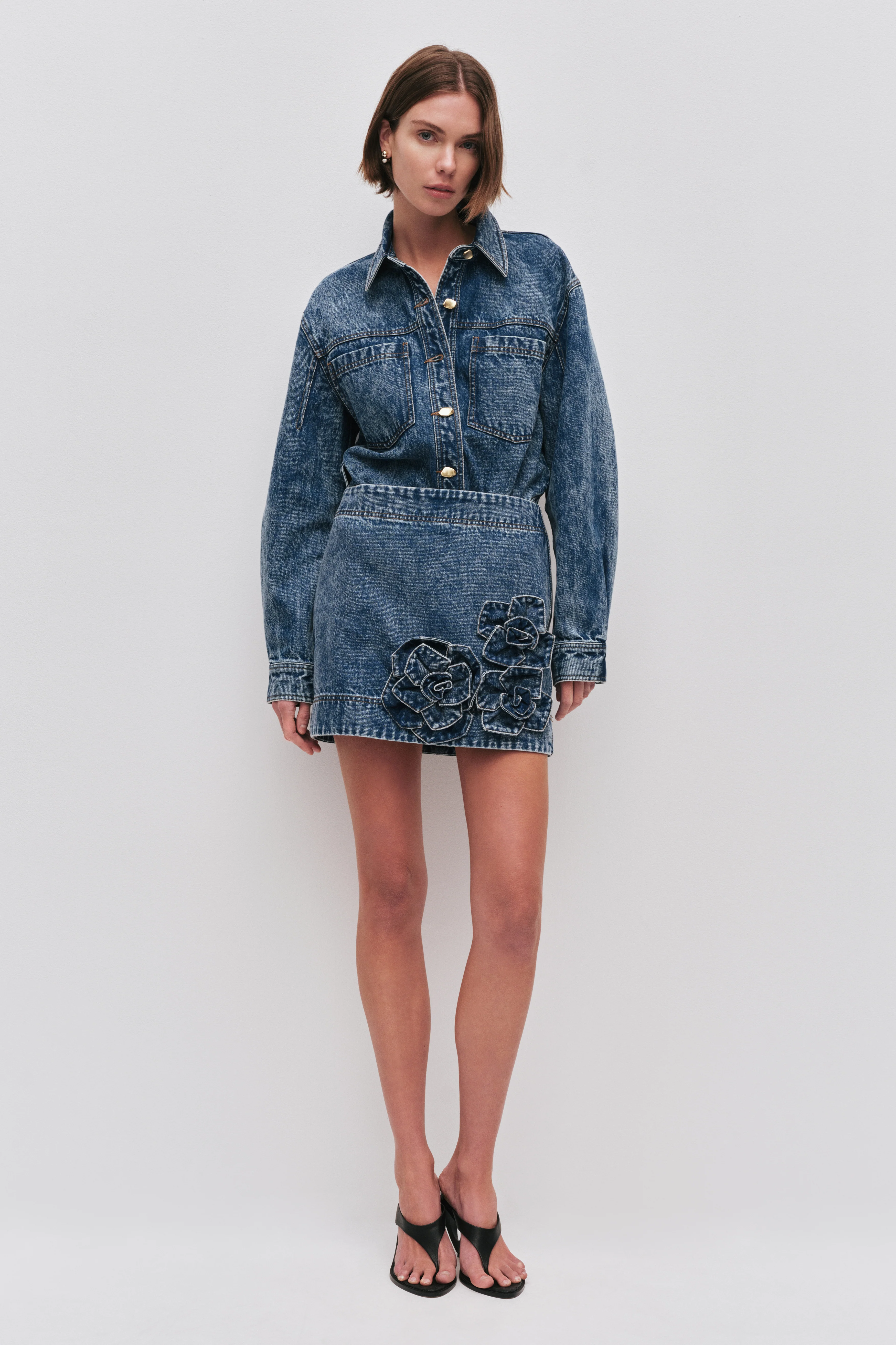 Angelina Denim Mini Skirt - Image 5