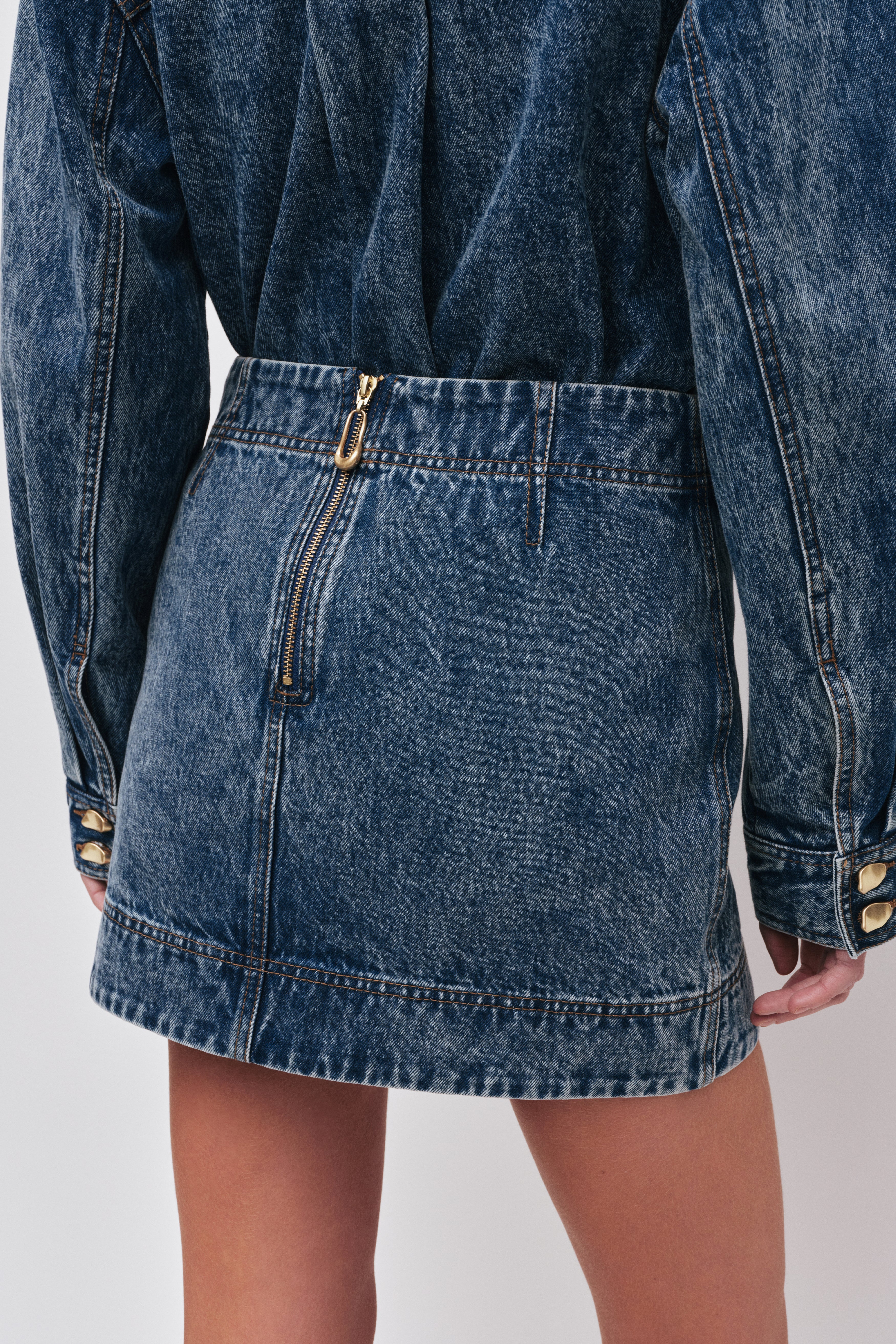 Angelina Denim Mini Skirt - Image 6