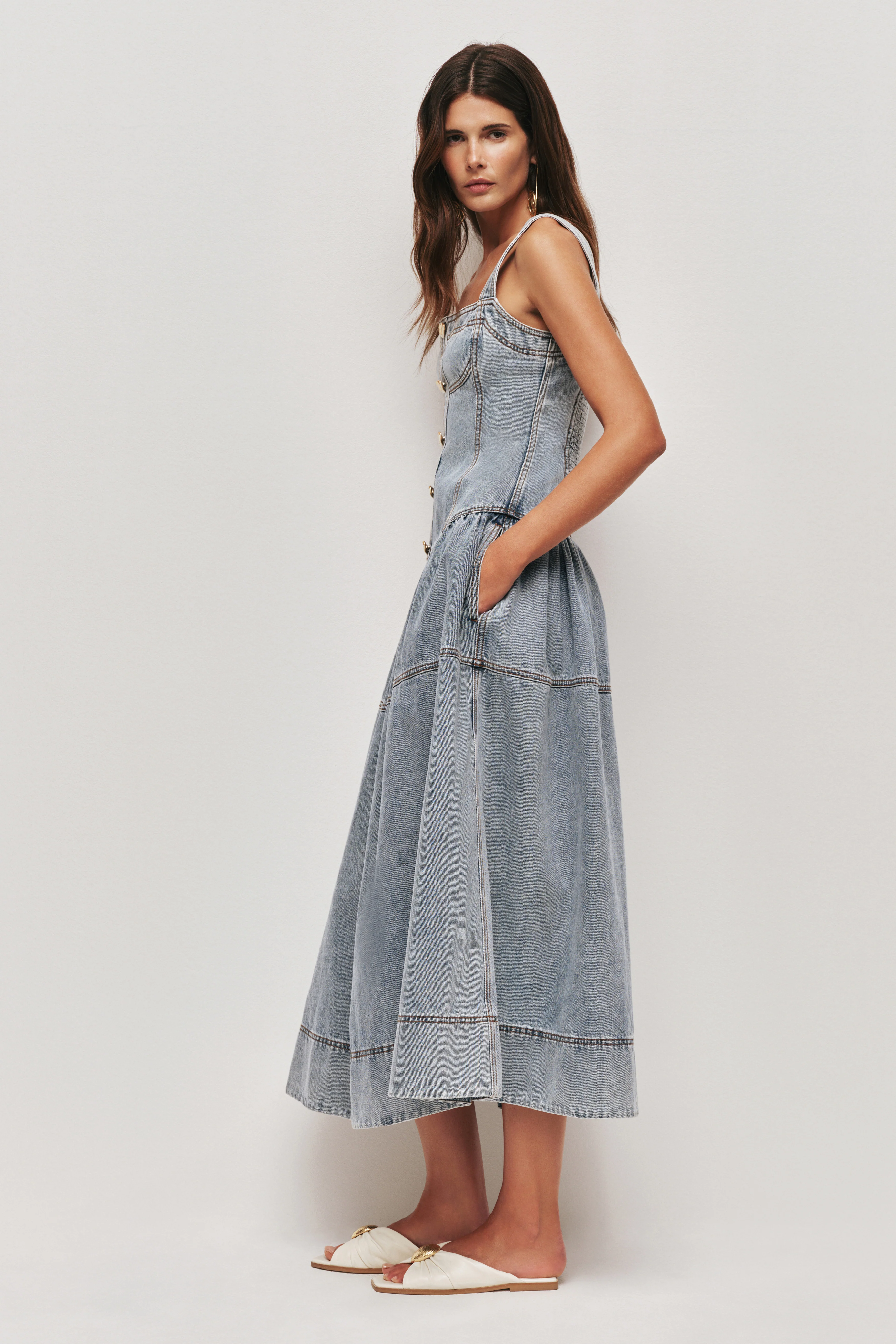 Birch Denim Midi Dress - Image 4
