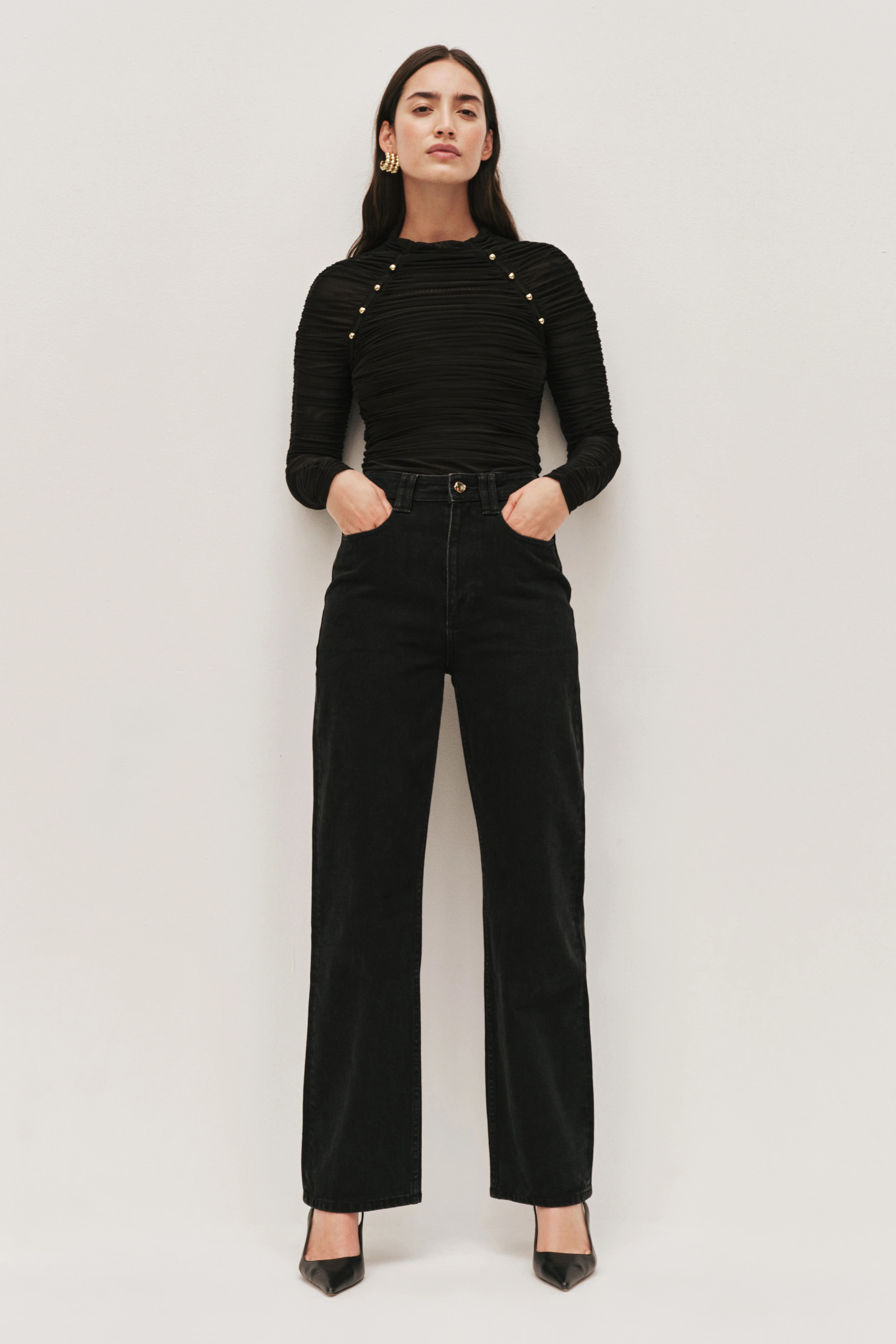 Carline Gathered Mesh Top - Image 5