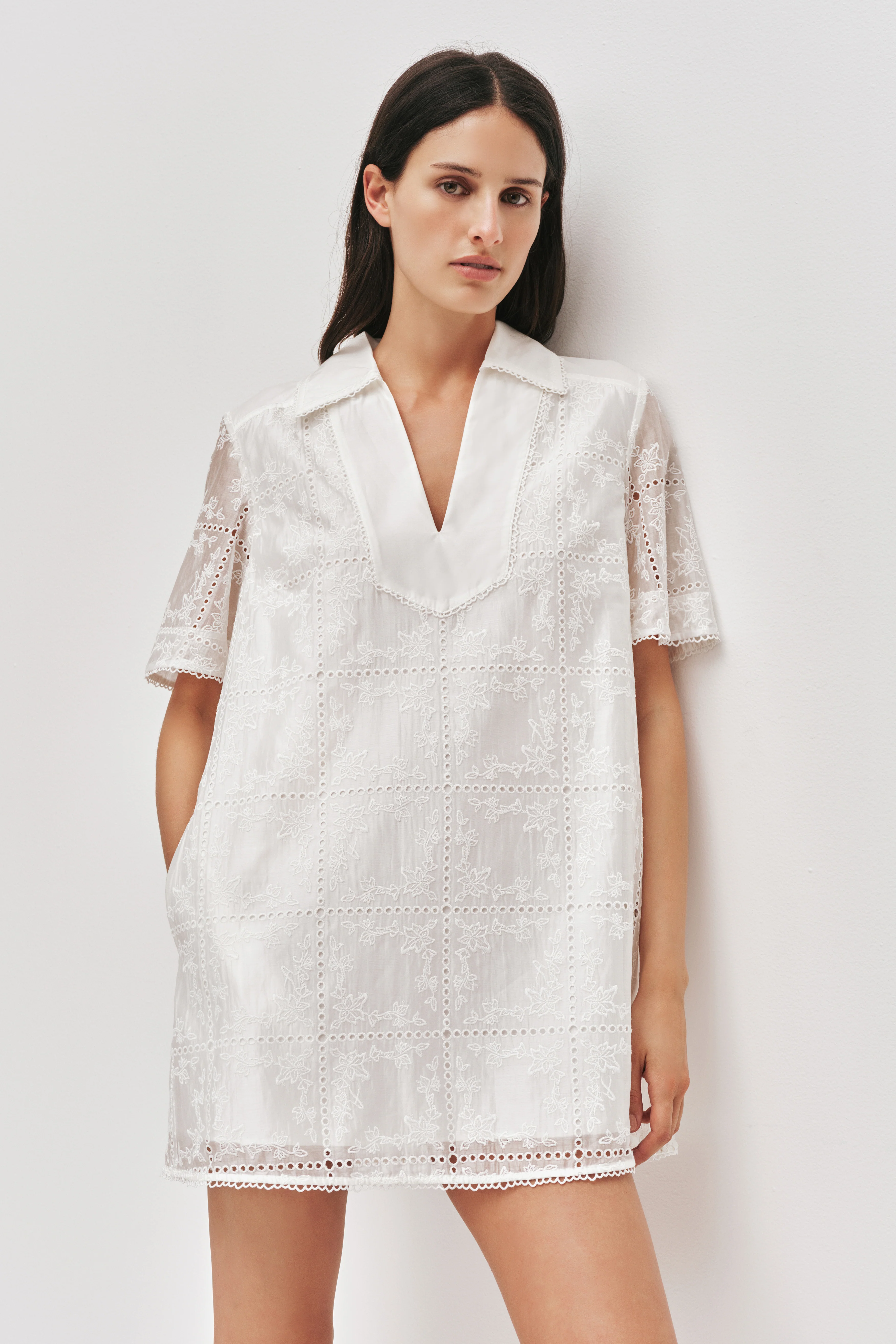Merritt Embroidered Short Sleeve Dress - Image 3