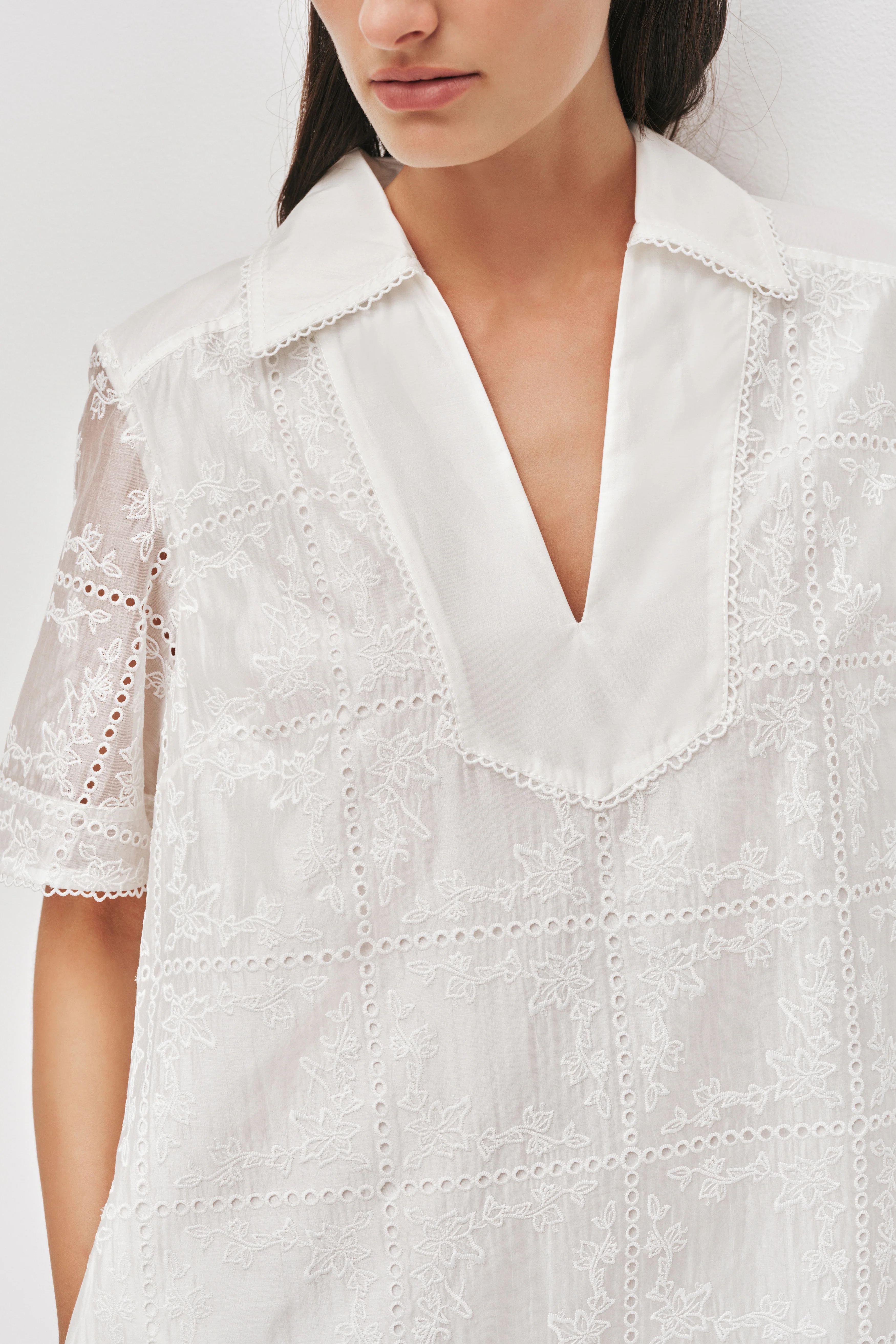Merritt Embroidered Short Sleeve Dress - Image 4