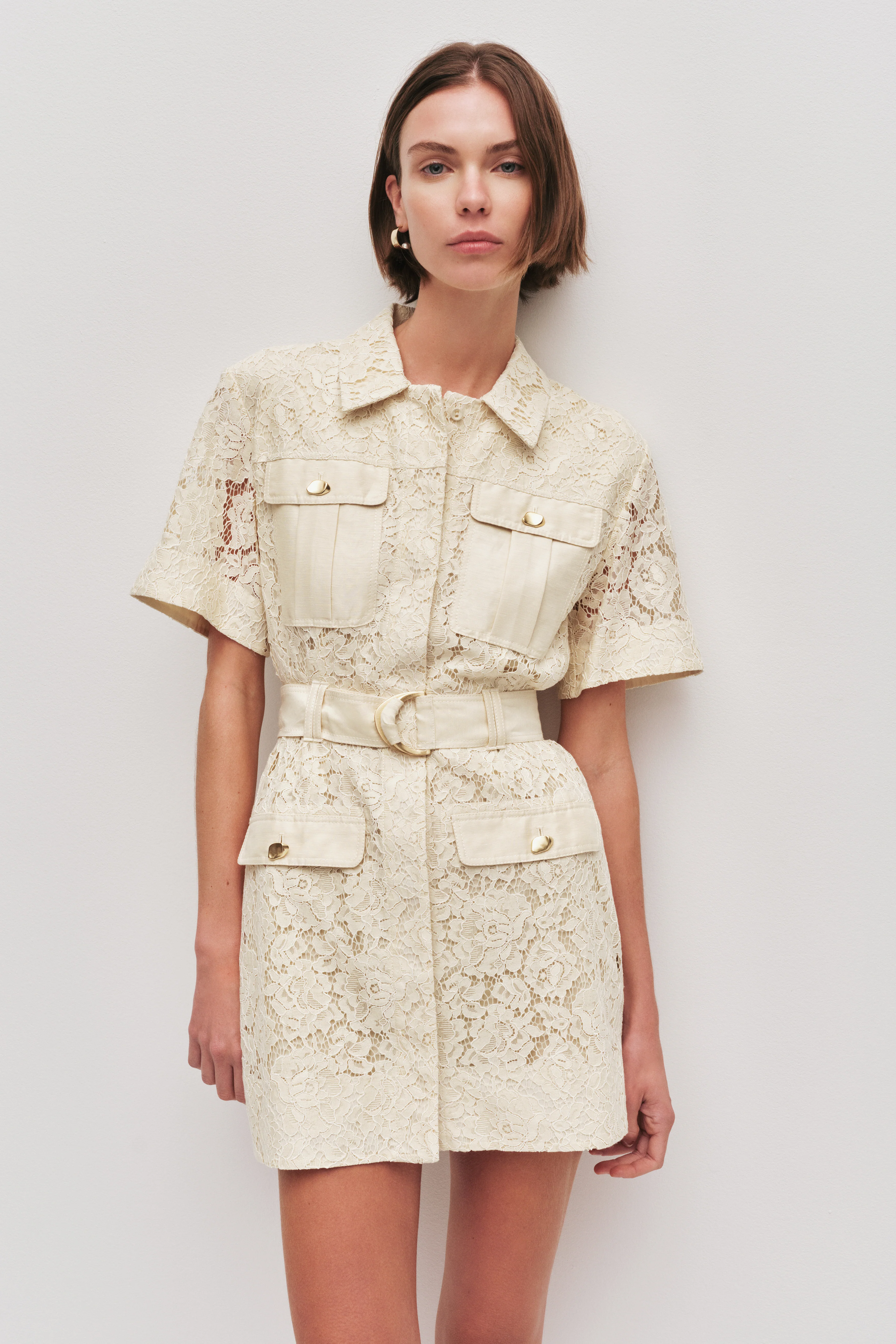 Mystic Lace Mini Shirt Dress - Image 3