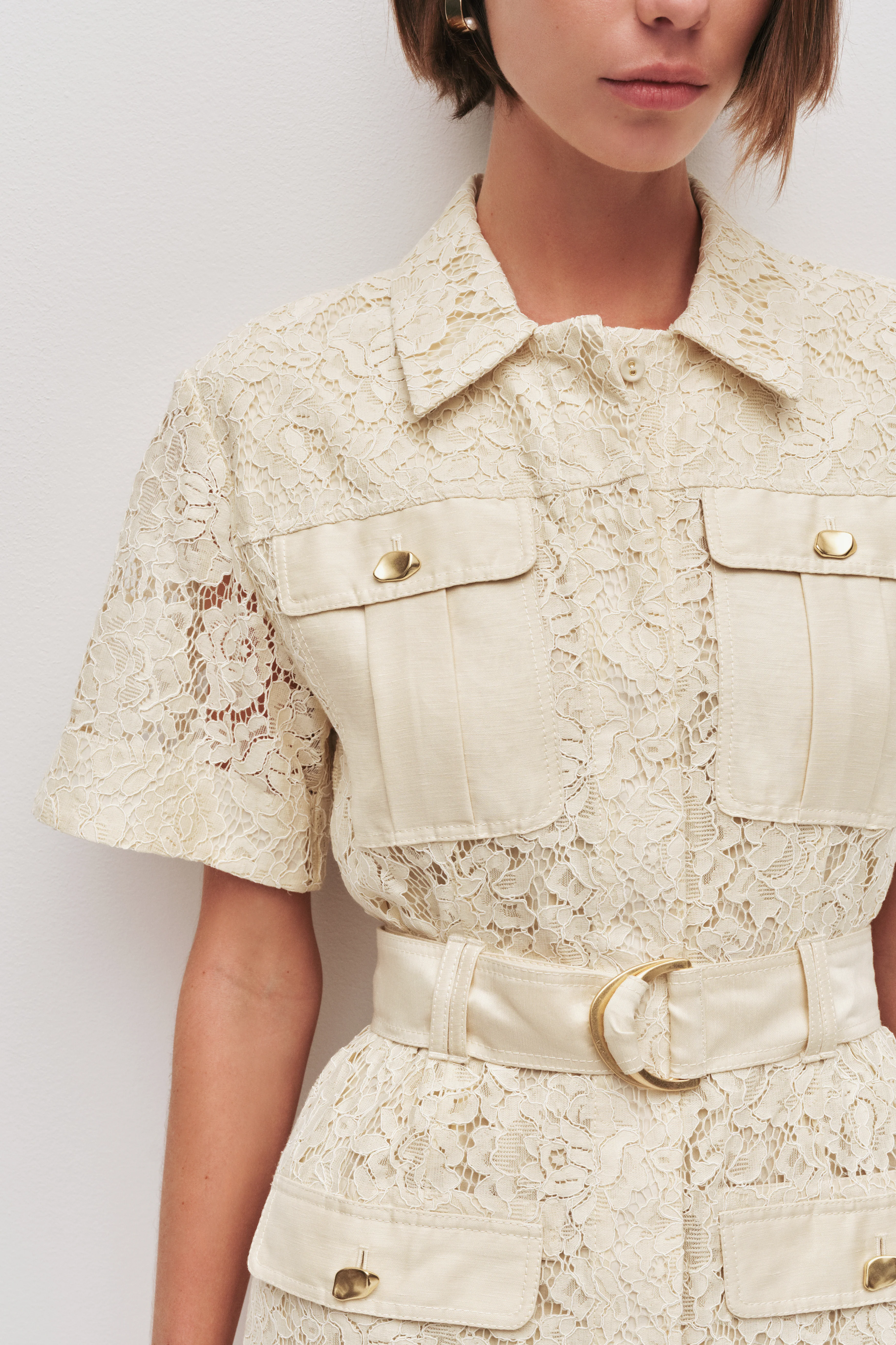 Mystic Lace Mini Shirt Dress - Image 6