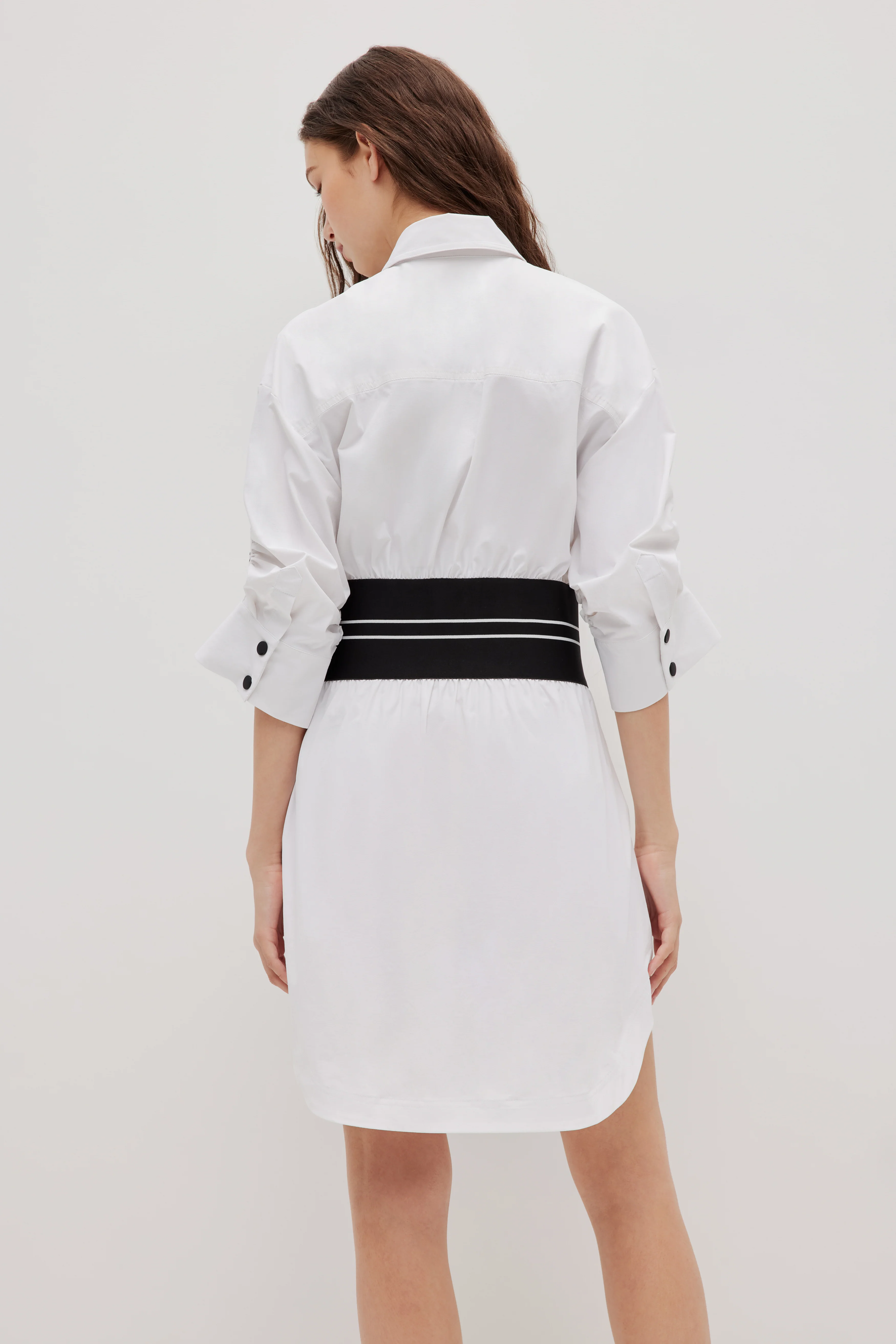 Rib Waist Shirt Dress 824 - Image 4