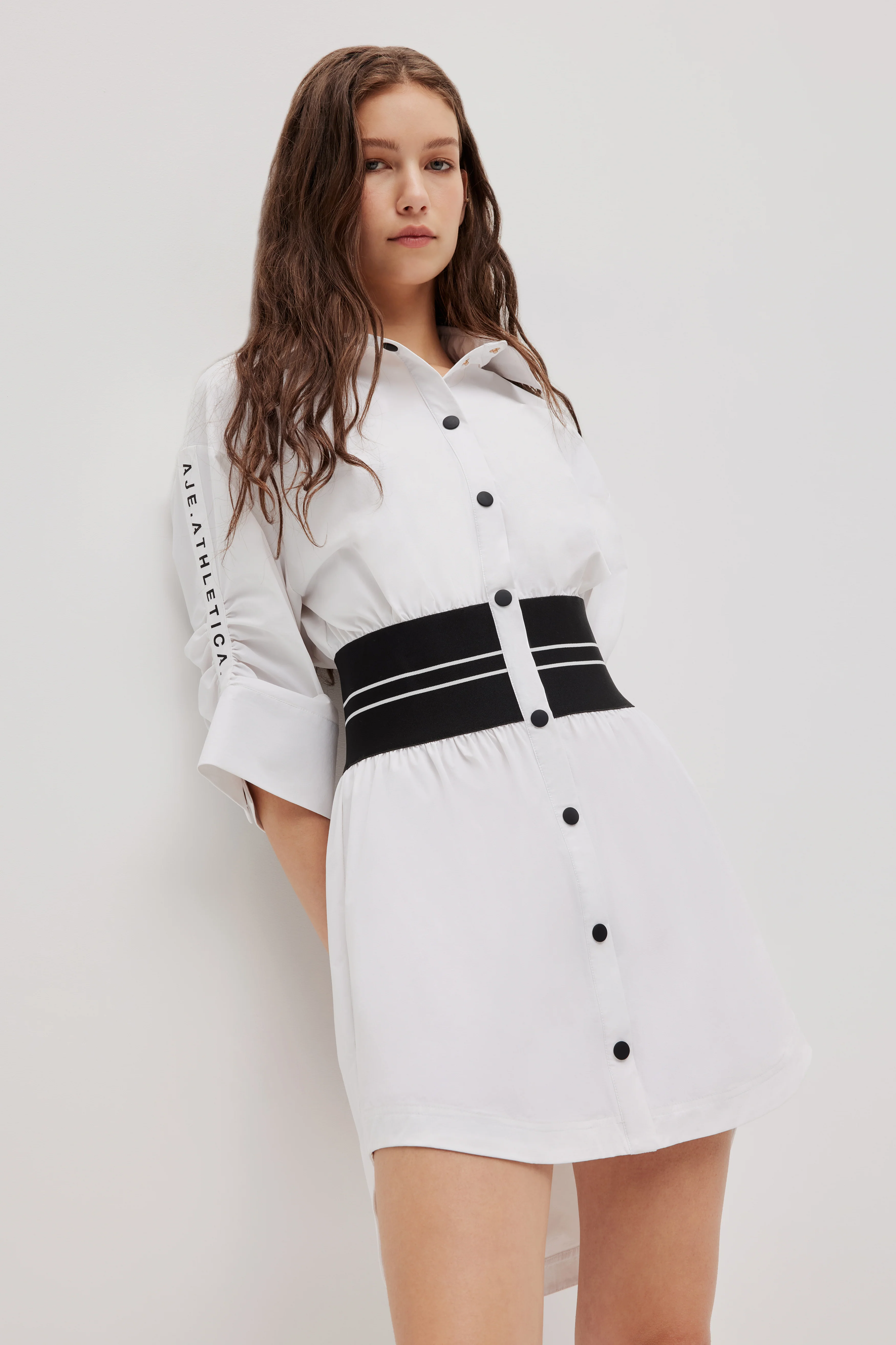 Rib Waist Shirt Dress 824 - Image 5