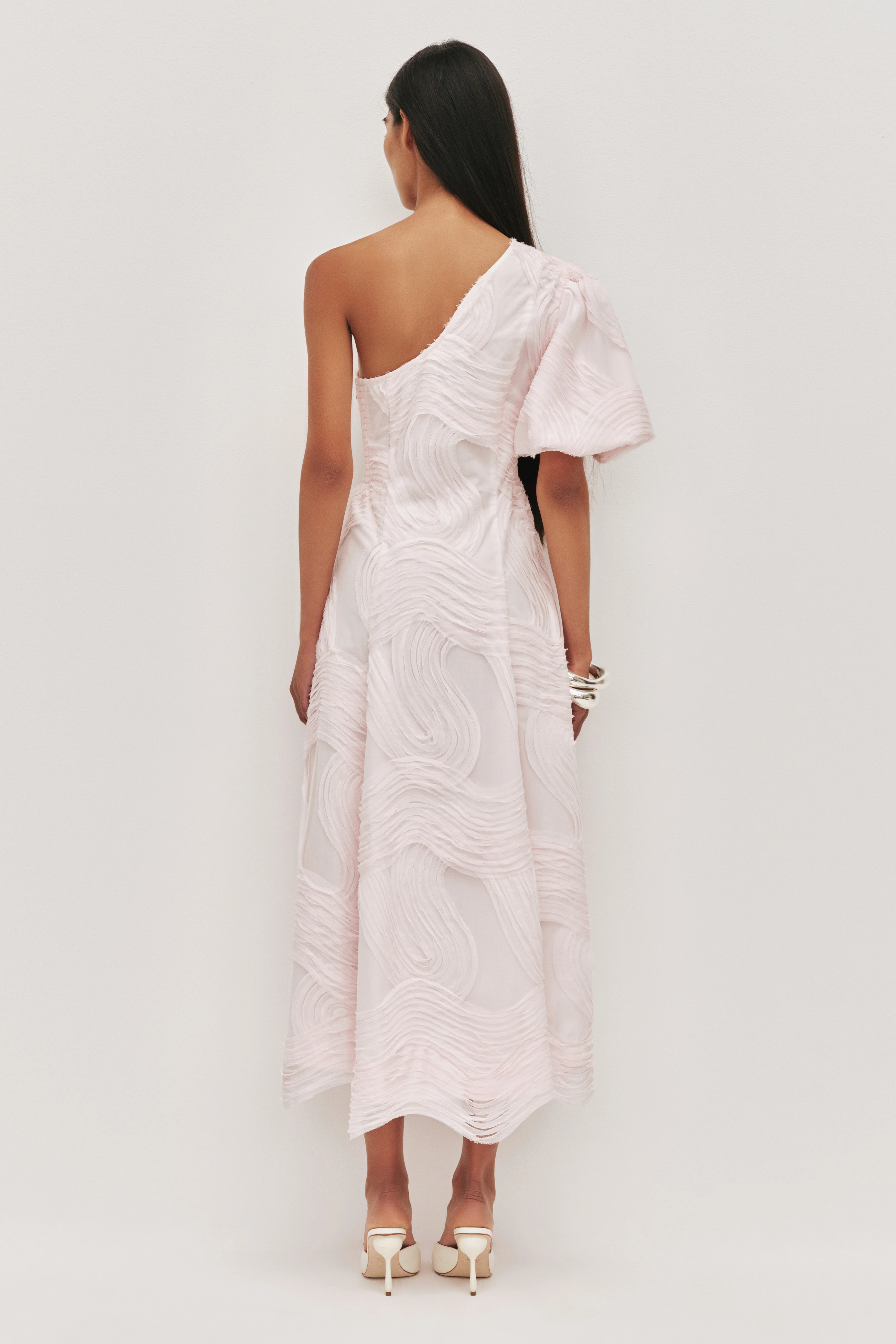 Wave One Shoulder Dress - Image 6